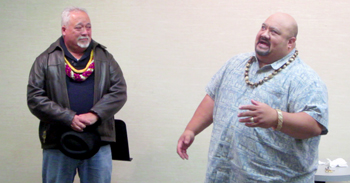 Liko Puha chanting a farewell to Ka'ala Carmack